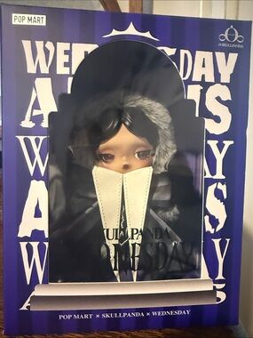 POP MART Skullpanda Wednesday Doll - Black & Gray